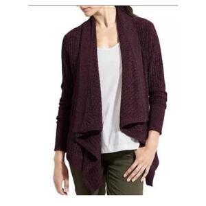 Athleta Tiburon Burgundy Cardigan Sweater Size Small